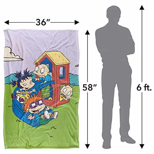 Nickelodeon Rugrats Playground Silky Touch Super Soft Fleece Throw Blanket, Multicolour, W: 91 cm, D: 147 cm – 2