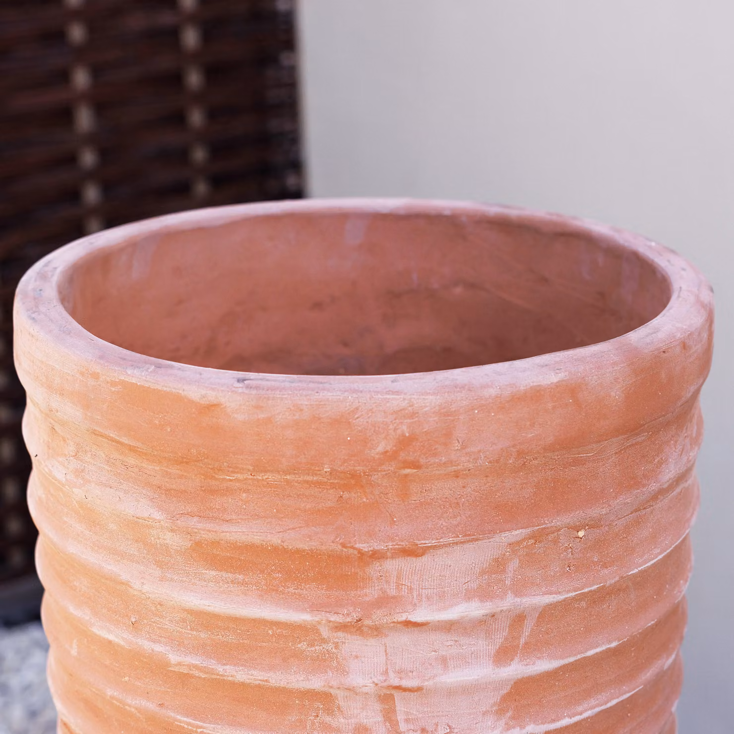 Primrose Terracotta Red Tapered Tall Outdoor Cylinder Planter with Drainage, Height: 100 cm – 4