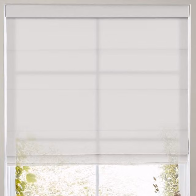 Terrys Felicity Sheer Voile Made to Measure Roman Blind in White Linen Style Polyester