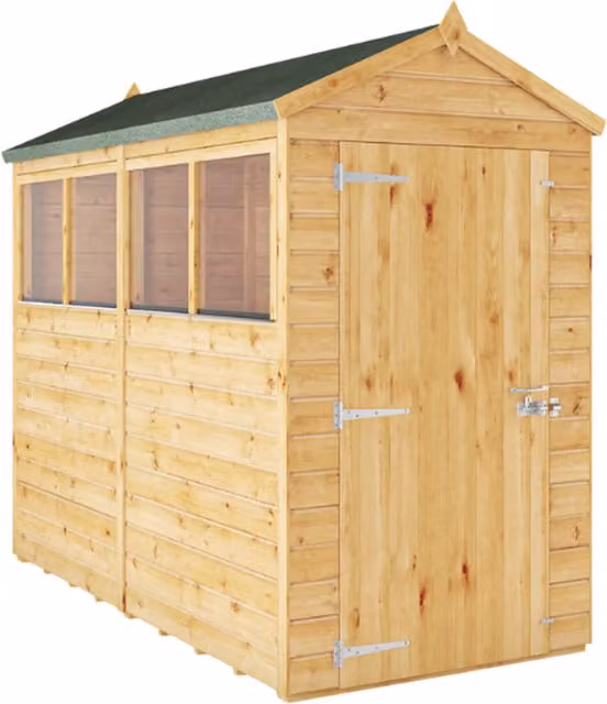Waltons Premium Shiplap Apex Wooden Garden Shed in Brown