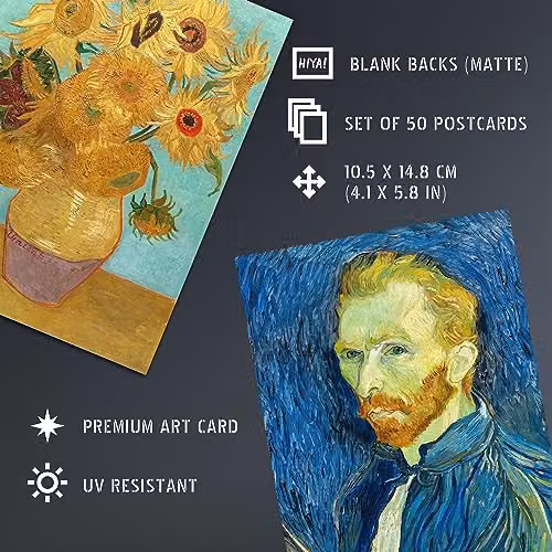 Artery8 50 Piece Vincent Van Gogh Aesthetic Collage Kit Multicolour Paper Art Prints, W/H: 15 x 10 cm – 4