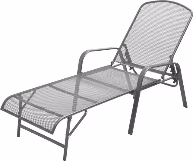 Berkfield Home Sun Lounger in Anthracite and Black Powder Coated Steel with Textilene Mesh – 1