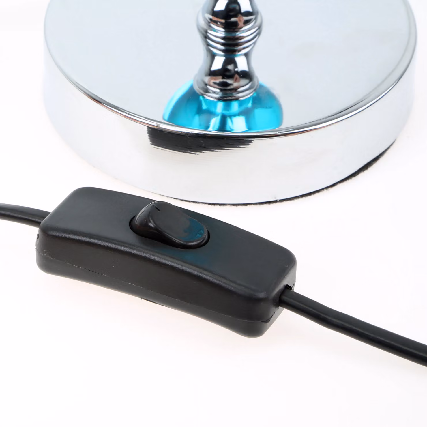 Orsina Maison by Premier Blue Sphere Table Lamp with Chrome Metal Base – 3