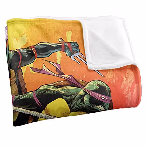LOGOVISION Teenage Mutant Ninja Turtles TMNT Gradient Group Splash Super Soft Fleece Throw Blanket, Multicolour, W/D/H: 152 x 127 cm – 2