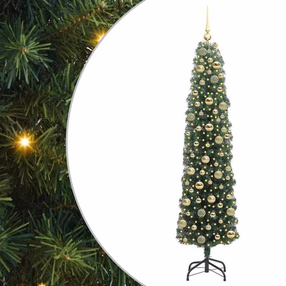 Berkfield Home Artificial Christmas Tree with 300 LEDs in Green, Height: 180 cm – 2