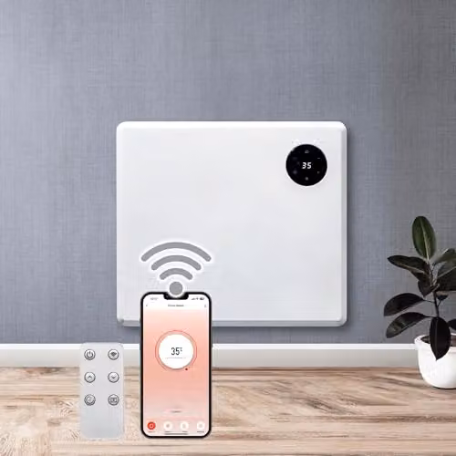Purus 600W WiFi Electric Panel Heater, White, Wall Mounted or Freestanding with App Control