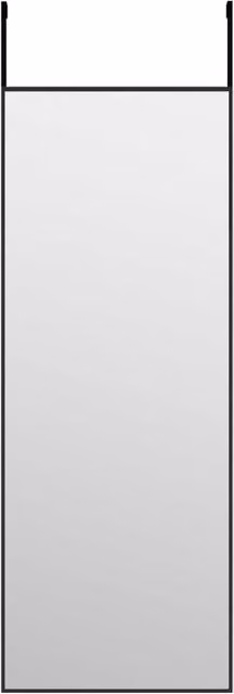 Berkfield Home Black Rectangular Hanging Door Mirror with Glass and Metal Frame, W: 30 cm, H: 80 cm