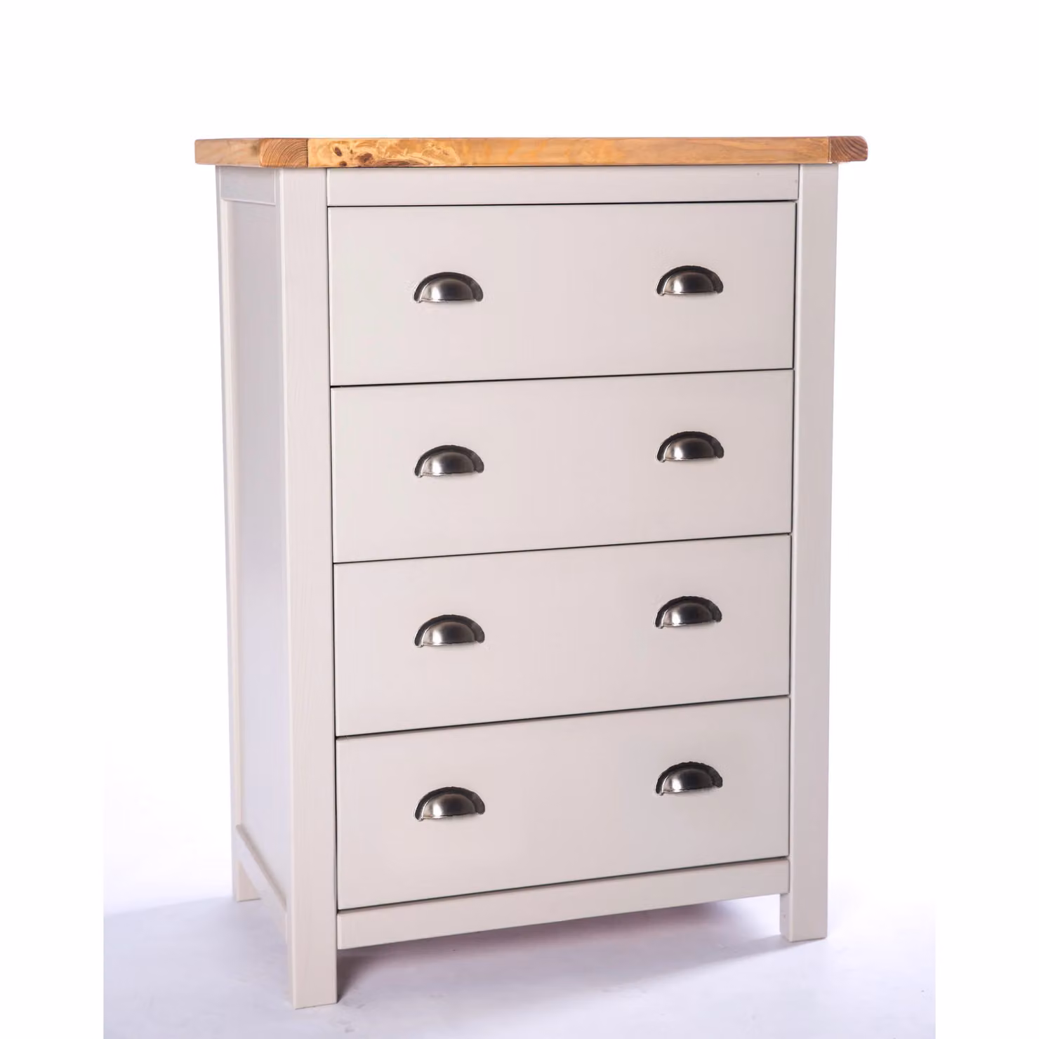 Cabinet Bits Argenta 4 Drawer Petite Chest of Drawers in Light Grey with Chrome Handles – 2