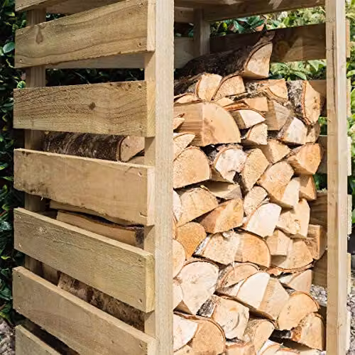 Rowlinson Narrow Timber Log Store, Brown, W: 56 cm, D: 21.5 cm, H: 156 cm – 3
