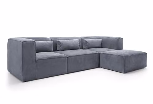 Abakus Direct Doris Reversible L-Shaped Corner Sofa in Dark Grey Cord Fabric, W: 282 cm, D: 163 cm, H: 73 cm – 2