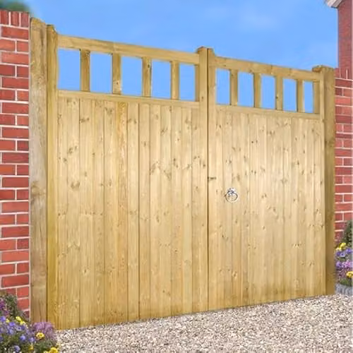 Burbage Iron Craft Quorn Tall Double Garden Gate in Brown, W270 cm x H180 cm