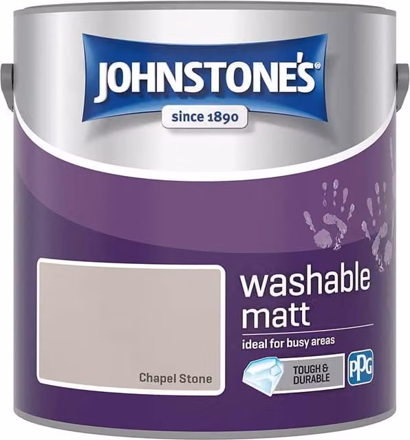 Johnstones Washable Matt Latex Paint in Beige and Brown, Low Emission, Water Based