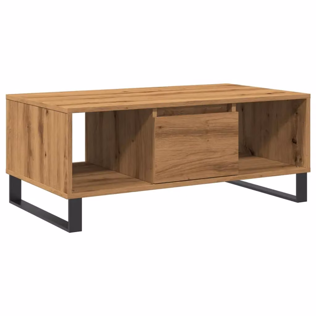 Berkfield Home Artisan Oak Coffee Table in Brown, W/D/H: 90 x 50 x 36.5 cm – 2
