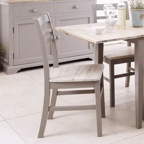 Statement Furniture Florence Country Style Wooden Dining Chairs Set of 2 in Grey with Acacia and Pine Wood – 2