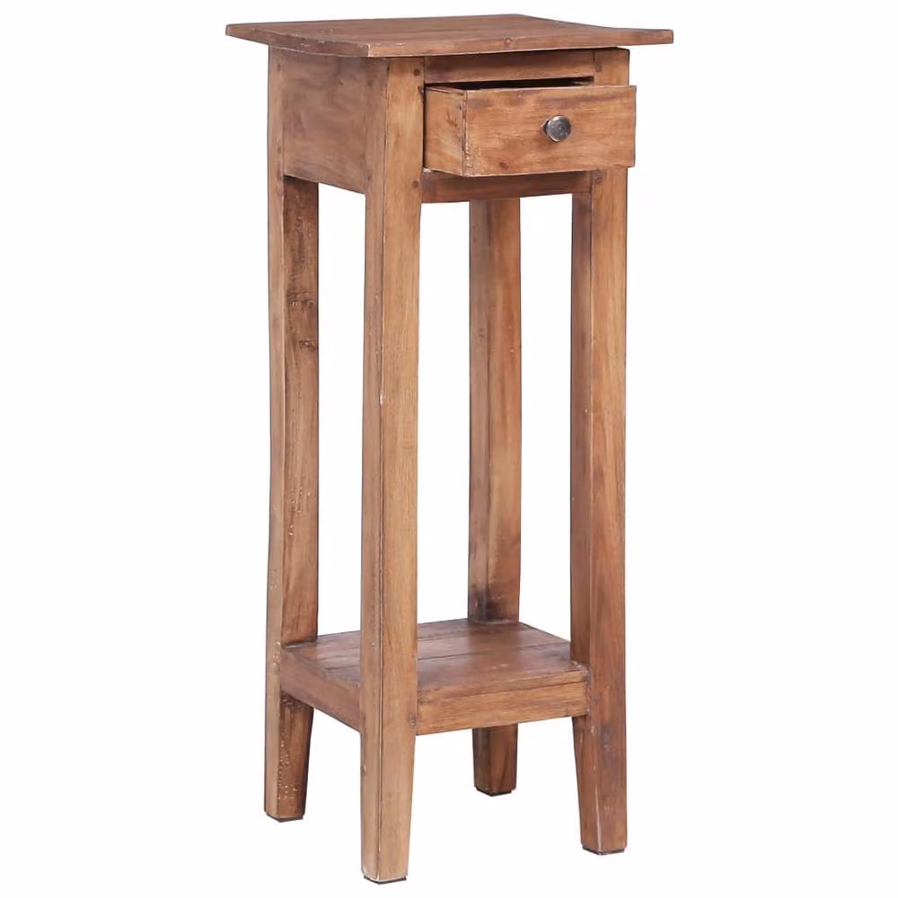 Berkfield Home Vintage Lacquered Solid Wood Plant Stand in Brown, W/D/H: 30 x 30 x 75 cm – 2