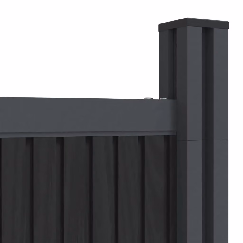Berkfield Home Grey WPC and Aluminium Opaque Fence Panel, W: 1391 cm, H: 186 cm – 5