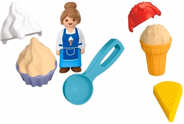 Playmobil Junior Sand Ice Cream Cones Mould in Pink and Multicolour