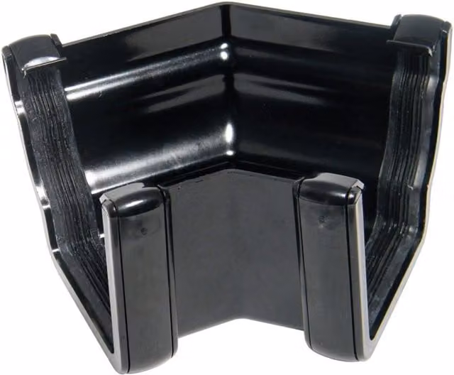 FloPlast Niagara 135 Degree External Angle Black PVC, Width: 110 mm, Depth: 80 mm