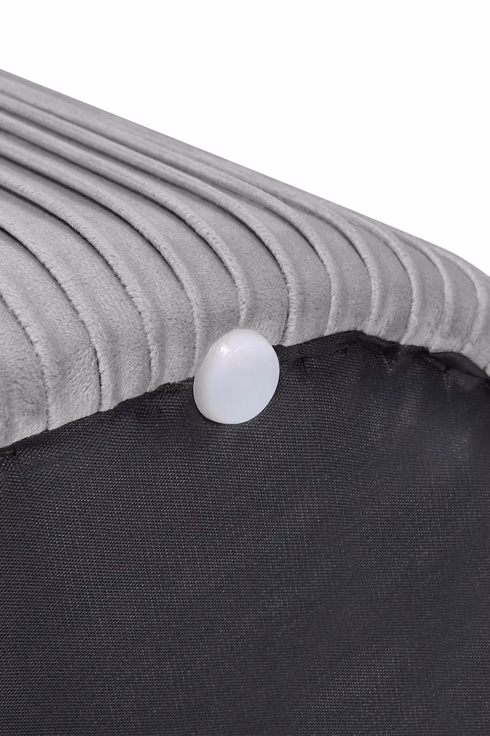 Living and Home Maliyah Grey Velvet Oval Storage Footstool – 3
