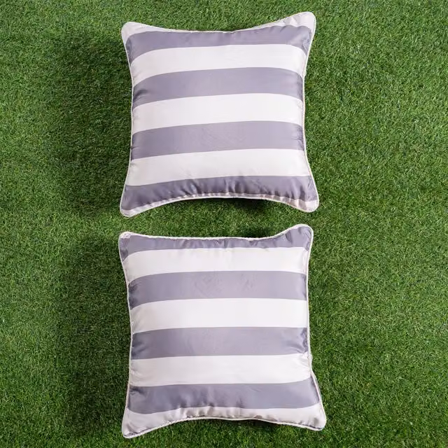 Abrihome Set of 2 Grey Waterproof Outdoor Garden Cushion Covers