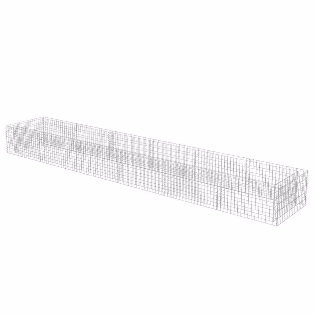 Berkfield Home Silver Galvanised Steel Wire Mesh Stone Gabion Raised Bed, W/D/H: 540 x 90 x 50 cm – 3