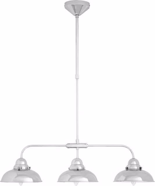Orsina Industrial Style 3-Light Chrome Pendant Ceiling Light in Silver