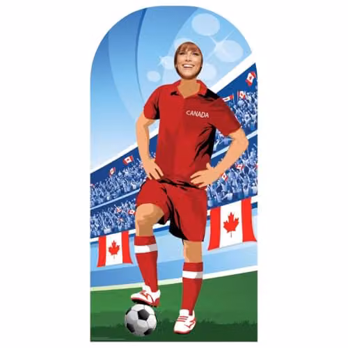 Star Cutouts Canada World Cup 2026 Football Stand-In Cardboard Cutout, Multicolour, Height: 190 cm