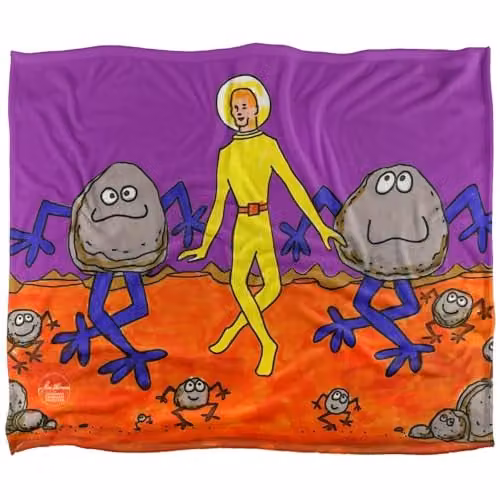 Jim Henson Signature Collection Spaceman Dancing Silky Touch Super Soft Fleece Throw Blanket, White, W/D/H: 152 x 127 cm