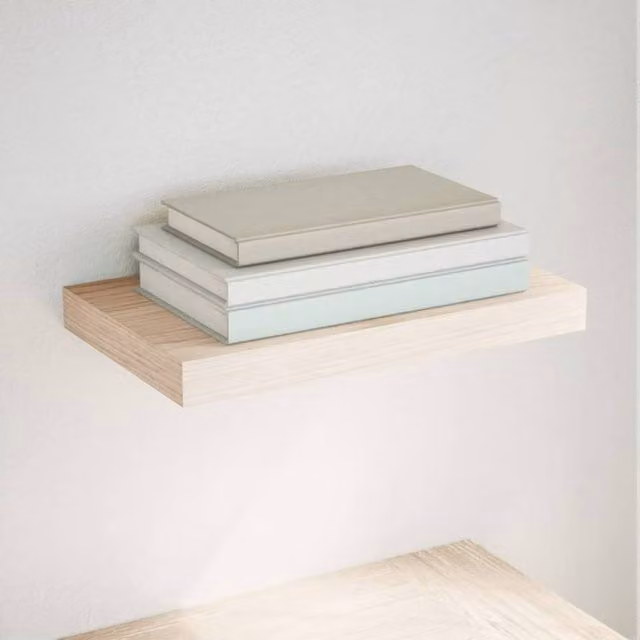 Berkfield Home Floating Wall Mounted Shelf in Brown Oak Engineered Wood W/D/H: 40 x 23.5 x 4 cm