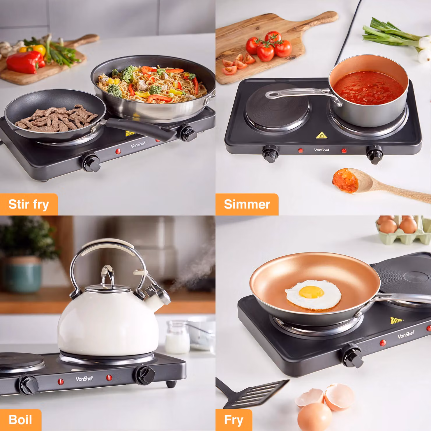 VonShef Electric Double Hot Plate in Black – 5