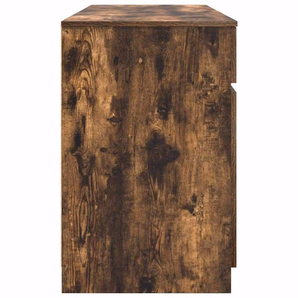 Berkfield Home Modern Writing Desk in Smoked Oak, W/D/H: 140 x 49 x 76 cm – 4