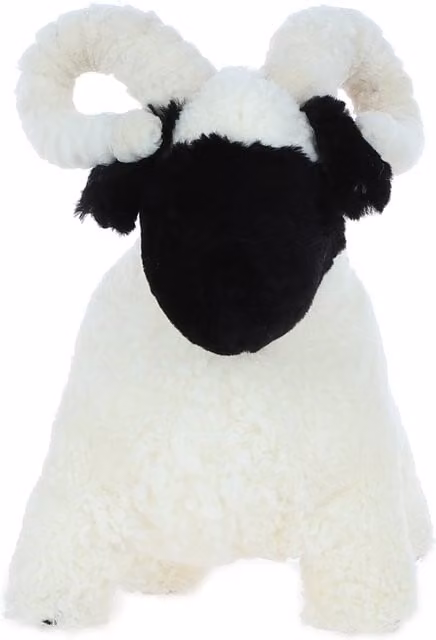 Fenland England FF-Lucky Sheep Tabletop Ornament in Ivory and Black