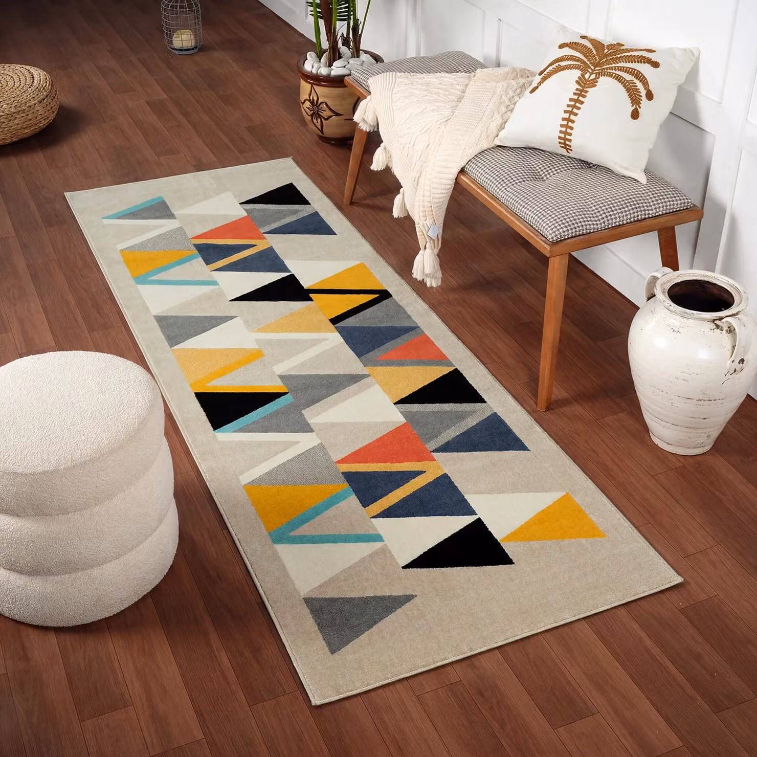 Livabliss City Geometric Modern Rectangular Rug in Taupe, W/D/H: 80 x 220 cm – 10