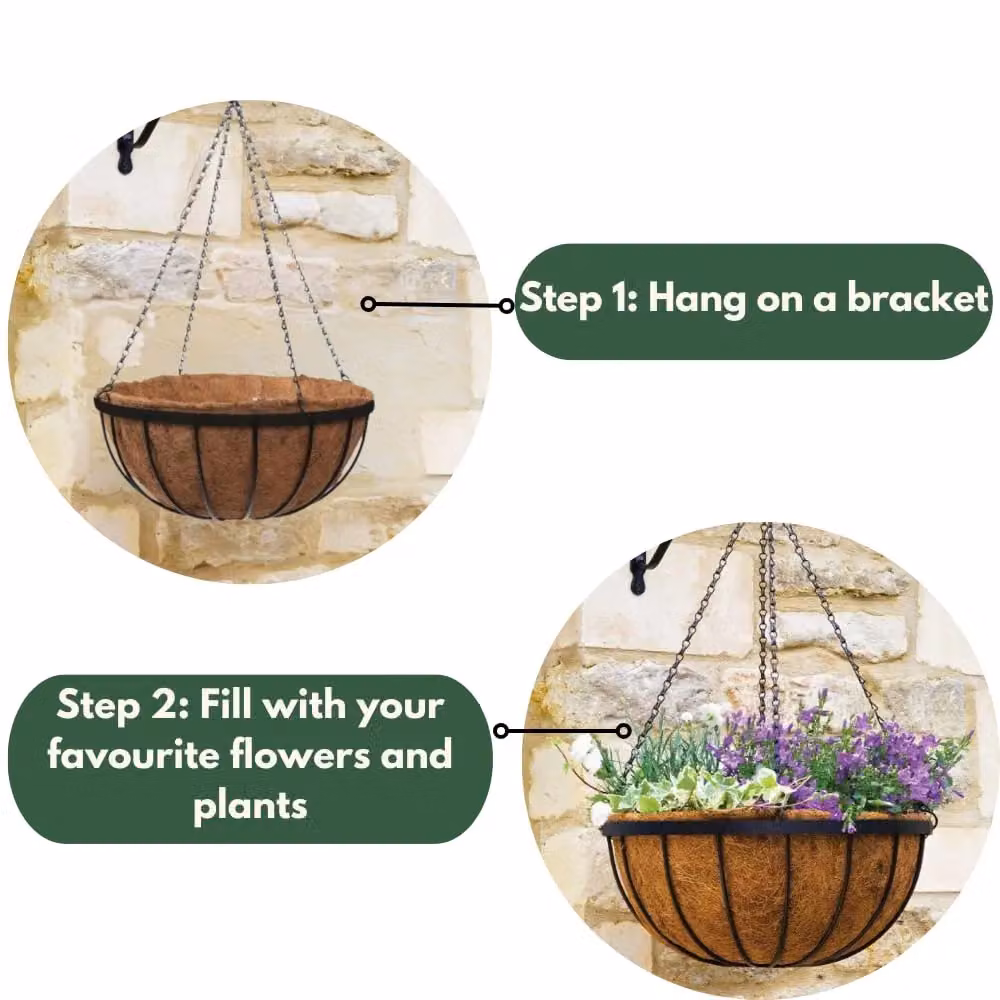 Marco Paul Beige Hanging Basket Planter, Diameter: 30.48 cm – 5