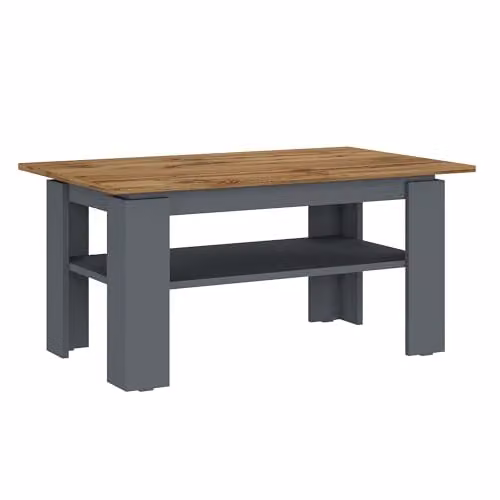 Shefa Line Element 900 Coffee Table in Oak and Graphite with Open Shelf – 1