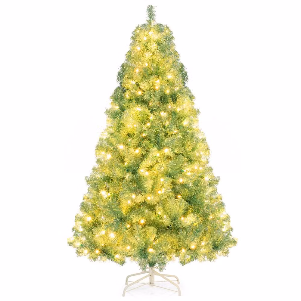 Costway 6ft Green Artificial Hinged Christmas Tree with 688 Branch Tips – 3