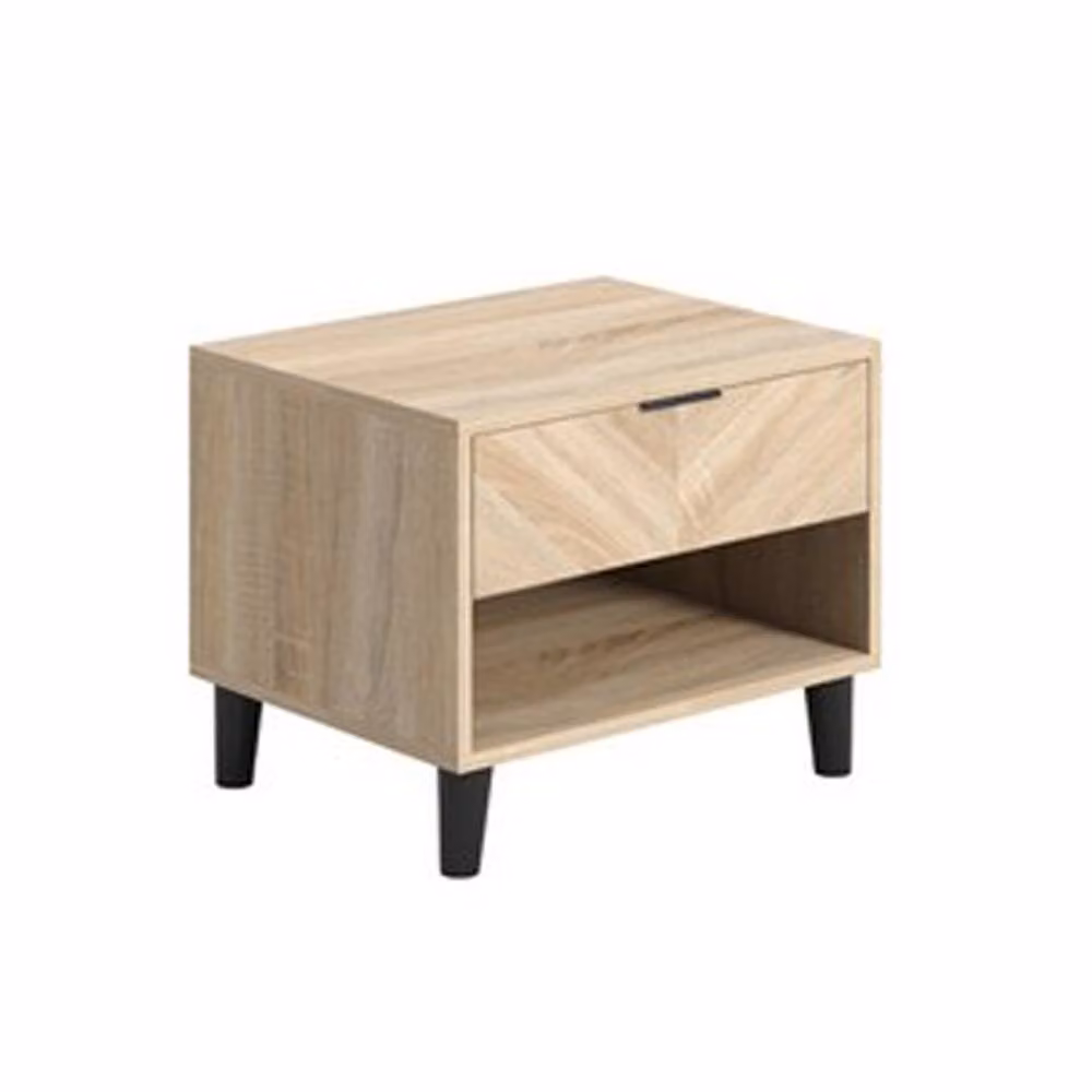 Lemon Pavilion Furniture Stockholm Chevron 1 Drawer Bedside Cabinet, Brown, W: 50 cm, D: 39 cm, H: 40 cm – 2