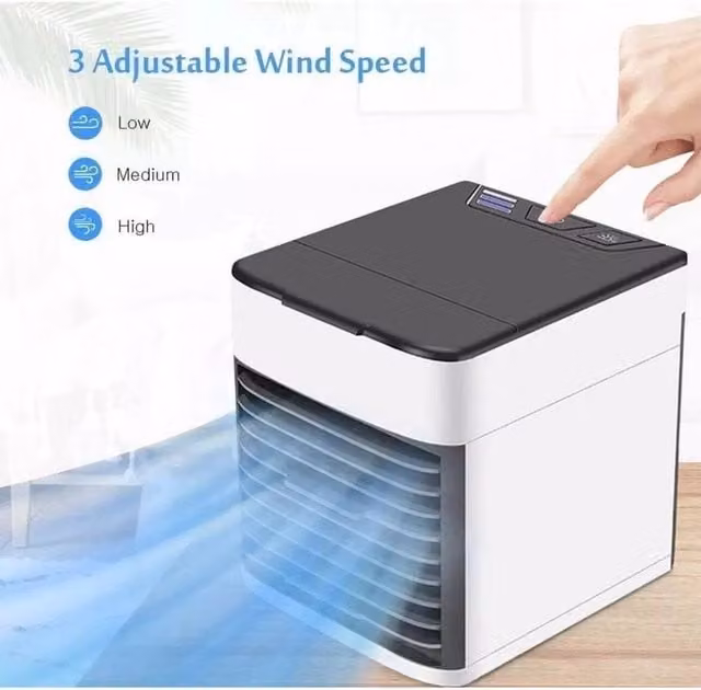 FLAVORA USB Portable Mini Air Cooler Humidifier and Purifier with Sleep Mode in White