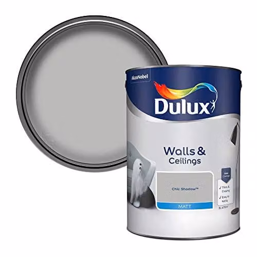Dulux Chic Shadow Matt Emulsion Paint for Walls and Ceilings, Grey, 5 l
