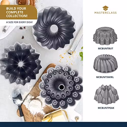 MasterClass Non-Stick Cast Aluminium Round Cake Tin, Grey, Diameter: 24 cm – 6