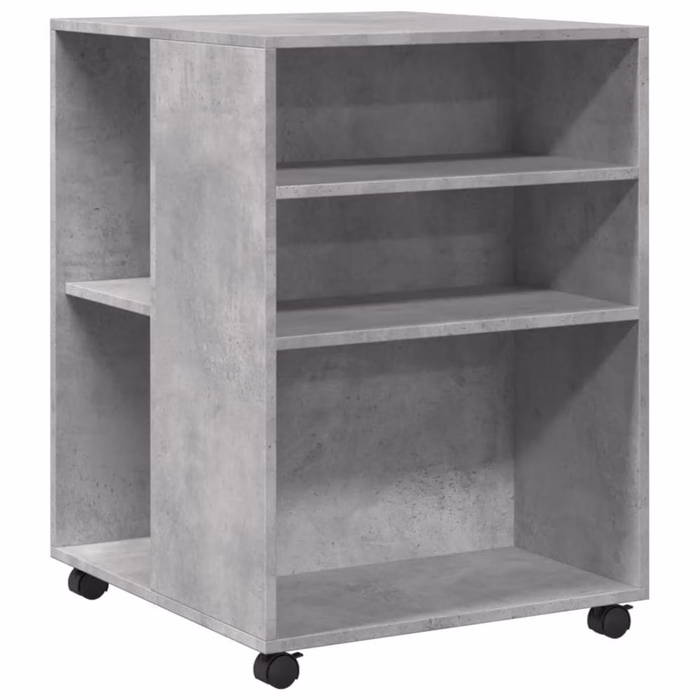 Berkfield Home Side Table with Wheels in Concrete Grey, W/D/H: 55 x 60 x 78 cm – 3