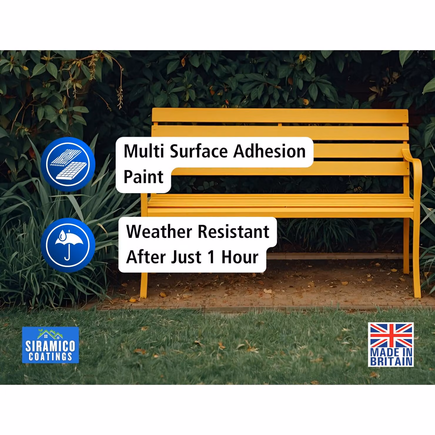 Siramico Coatings Direct To Rust Satin Paint in Zinc Yellow (RAL 1018) – 3