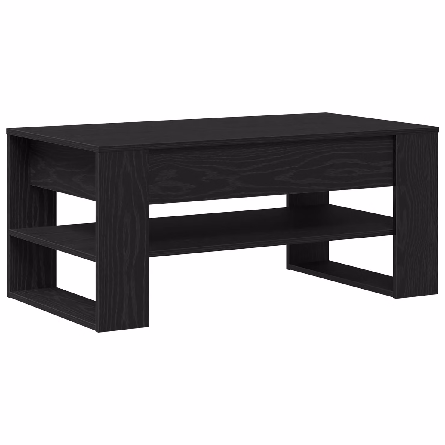 Berkfield Home Black Oak Coffee Table in Black, W/D/H: 102 x 55 x 45 cm – 2
