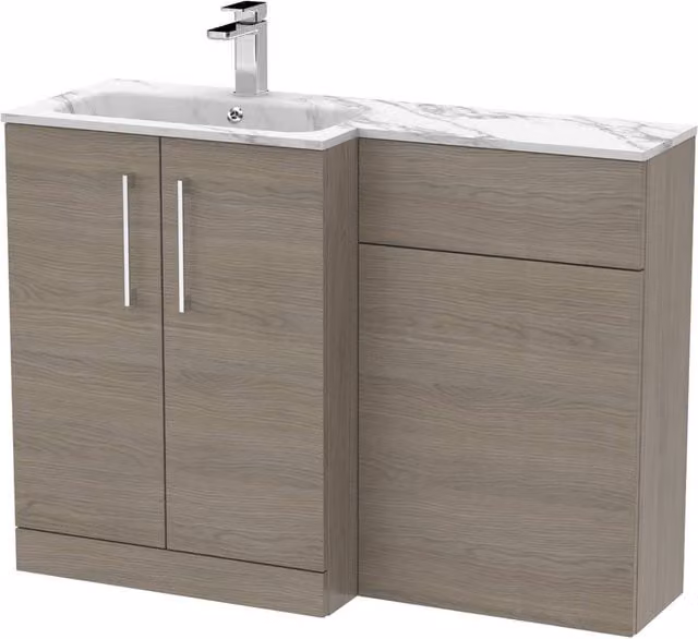 Balterley Bramshall 2 Door Left-Hand Combination Unit in Stone and Brown