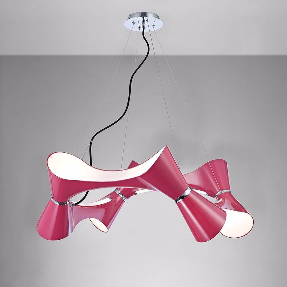 Netlighting Ora Pendant Round Twisted Light in Gloss Purple and Polished Chrome – 2