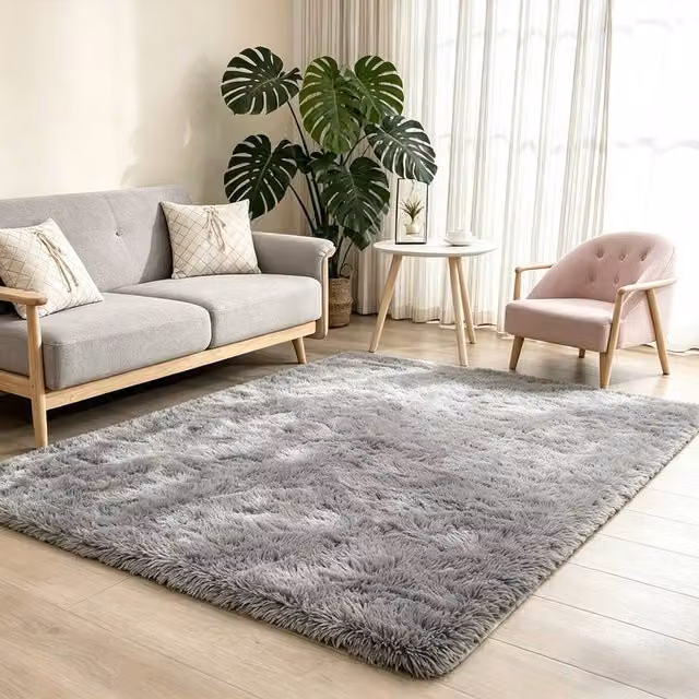 MCC Direct Faux Fur Rectangle Shaggy Area Rug in Grey, W/D: 60 x 110 cm – 1