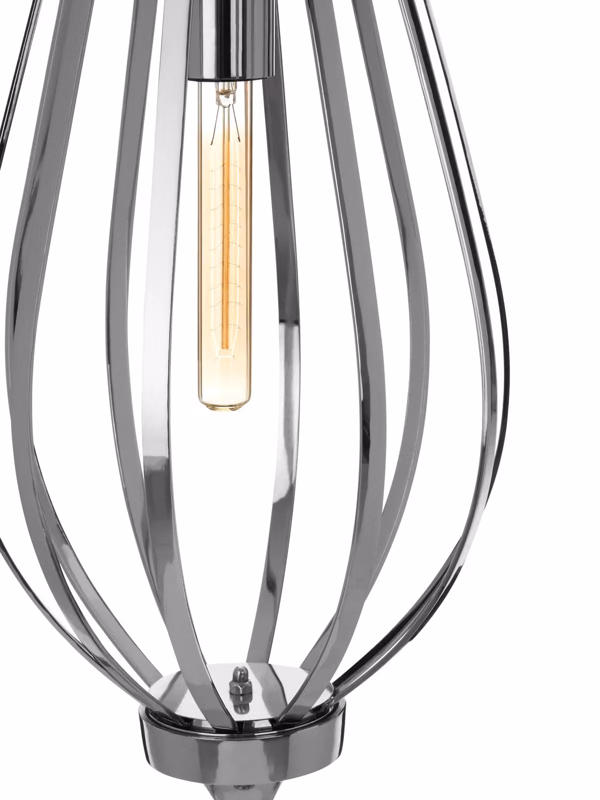 Fifty Five South Callen Small Drop Shape Metal Pendant Light in Silver – 3
