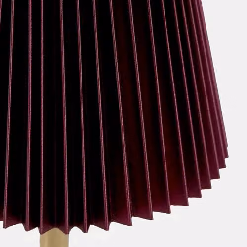 OHS Pleated LED Rechargeable Cordless Table Lamp in Red with Gold/Brass Accents – 4