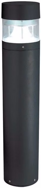 Loops Black Round IP65 Outdoor Bollard Lamp Post with E27 Socket, Height: 100 cm – 1