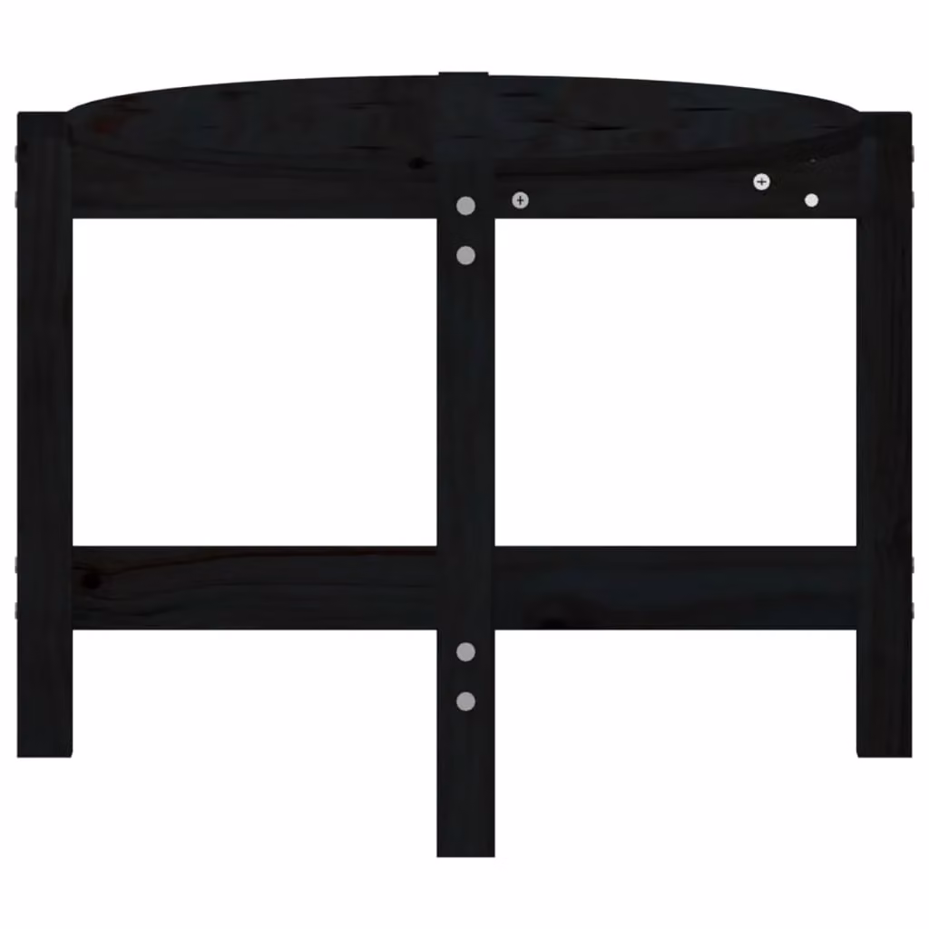 Berkfield Home Black Rustic Solid Wood Pine Coffee Table W/D/H: 118 x 63 x 45 cm – 4
